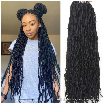 Hot Selling 36inch Long Goddess Dreadlocks Hair Black Women Nu Locs Crochet Braiding Hair Synthetic Faux Locs Extensions